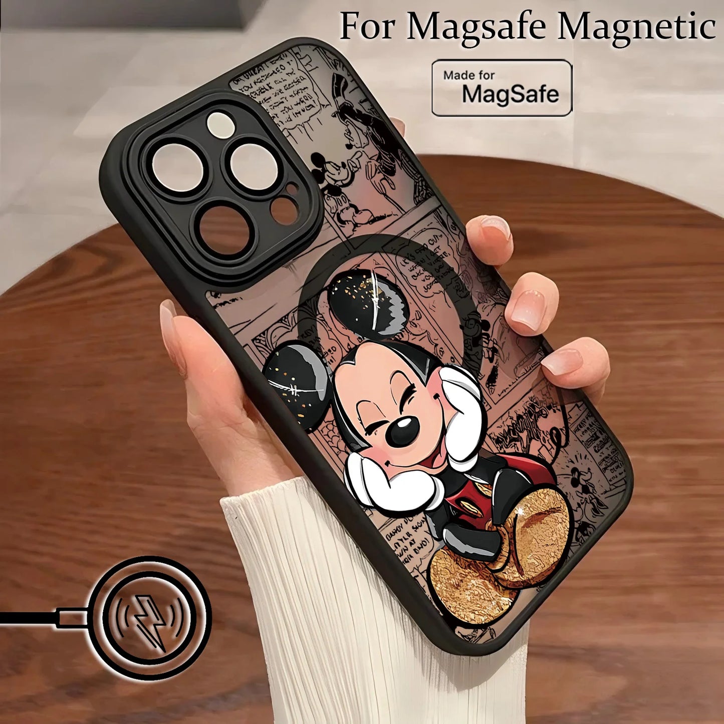 Cute Cartoon Phone Case for iPhone 16 15 14 13 12 11 Pro Max Mini XR XS X 7 8 6 6s Plus Matte Magnetic Back Cover