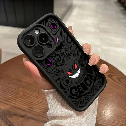 Anime P-Pokemon Gengar Cartoon For iPhone 16 15 14 13 12 11 Pro Max XS Max 7 8 Plus Phone Case Shockproof Soft Silicone Cover