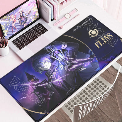 New Cool Wallpaper Genshin Impact Flins Mousepads Computer Gaming Lock Edge Laptop PC Desk Mat Natural Rubber Keyboard Mouse Pad