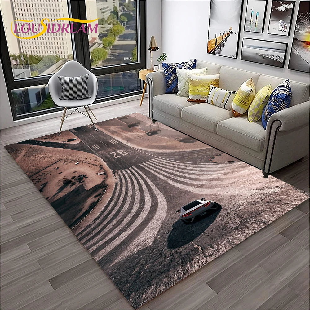 Sports Car Racing Car Carpet Rug for Home Living Room Bedroom Playroom Sofa Doormat Decor,Kids Game Area Rug Non-slip Floor Mat