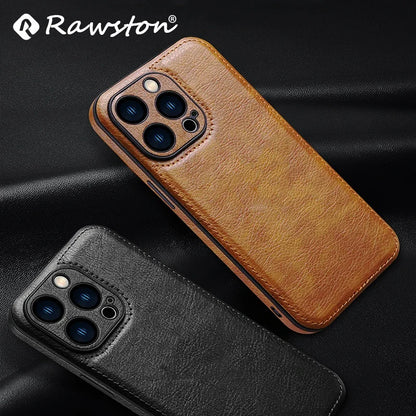Soft Leather Case for iPhone 15 14 13 12 11 16 Pro Max XR XS Max 7 8 Plus Ultra Thin Lens Protection iphone16 16Pro Cover Coque - ST Superstore