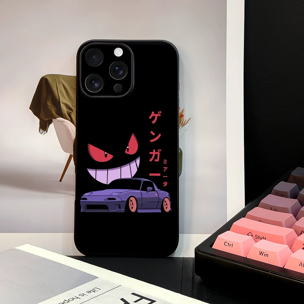 Miniso Pokemon Gengar Phone Case For 11 12 13 14 15 16Pro Max mini Plus strong magnetic attraction