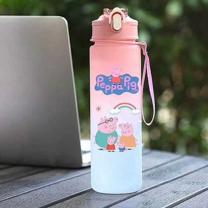 Peppa Pig 750ML Adult Sports Bullet Cap Direct Drinking Travel Plastic Bottle Children's Large Capacity Gradual Change Straw Cup