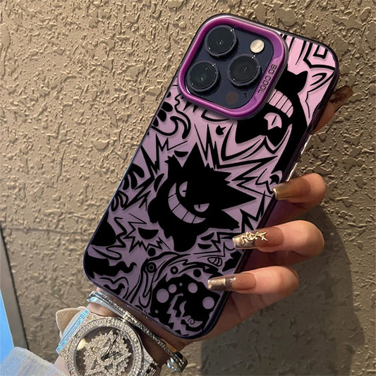 Black Cool Pokemon Gengar Phone Case For iPhone 15 14 13 12 16 Pro Max XR XSMAX 7 8 Plus 13 Mini Shockproof Silicone Hard Cover