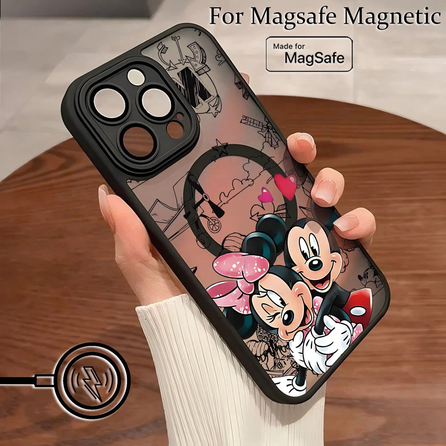 Cute Cartoon Phone Case for iPhone 16 15 14 13 12 11 Pro Max Mini XR XS X 7 8 6 6s Plus Matte Magnetic Back Cover