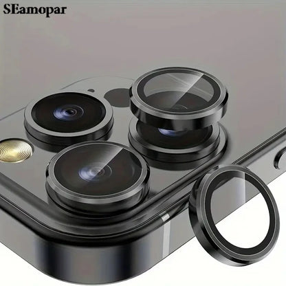 Lens Tempered Glass Protector For IPhone 16 15 14 Plus For 13 Mini For IP 13 14 15 16 Pro Max on Lens Cover Film Black Silvery