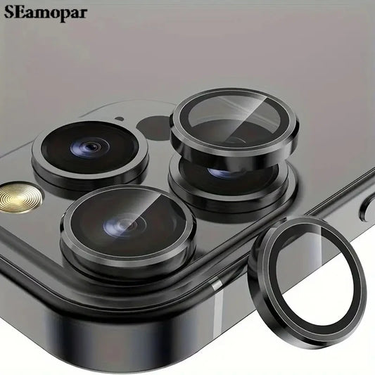 Lens Tempered Glass Protector For IPhone 16 15 14 Plus For 13 Mini For IP 13 14 15 16 Pro Max on Lens Cover Film Black Silvery