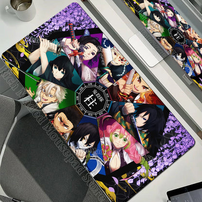 Anime Large Mouse Pad Demon Slayer Mousepad PC XXL Table Mat Office Accessories Laptop Extended Deskmat Rubber Lockedge Mousemat