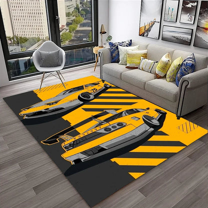 Sports Car Racing Car Carpet Rug for Home Living Room Bedroom Playroom Sofa Doormat Decor,Kids Game Area Rug Non-slip Floor Mat