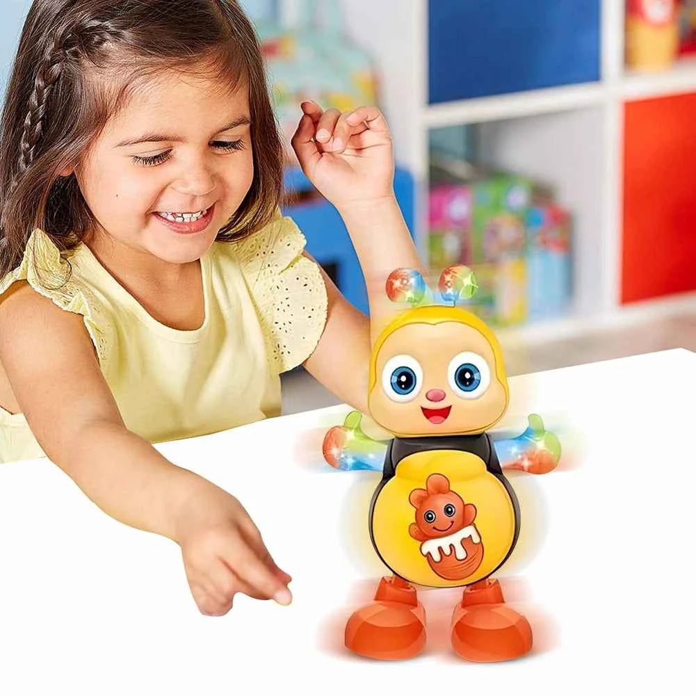 Electric Dancing Bee Flashing Light Shake The Body Toy Cute Musical Cartoon Animal Educational Toy for Boys Girls Children Gift