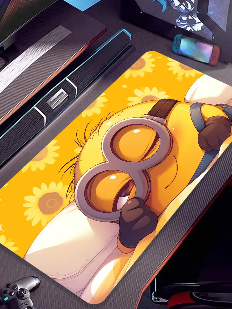 Cute Funny Cartoon M-Minions Custom Skin Desktop Desk Mat Kawaii Gaming Accessories Students Writing Pad for PC Computer Table