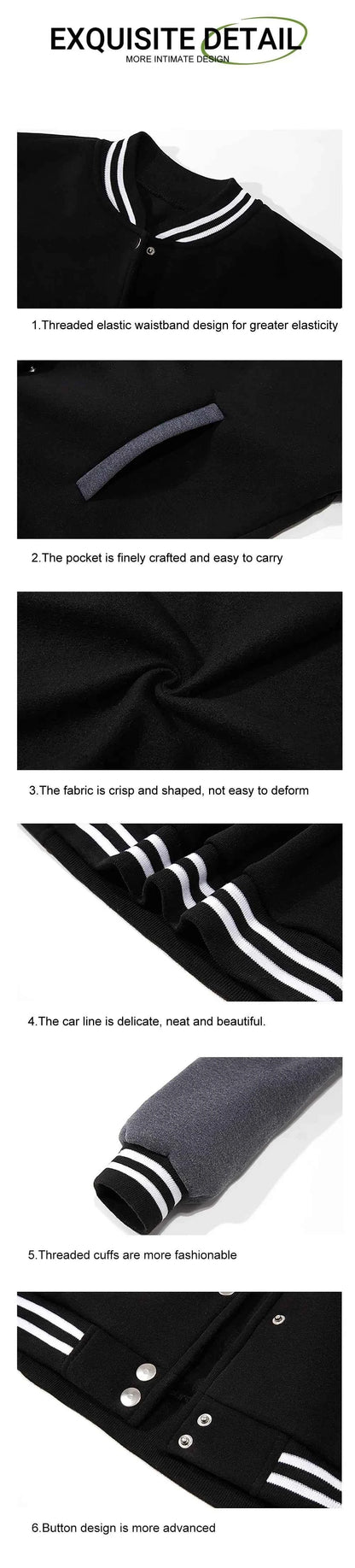 Your Attitude Deternires Your Reight Prints Baseball Jacket Men Casual Loose Top Autumn Fleece Clothing American Hip Hop Coat