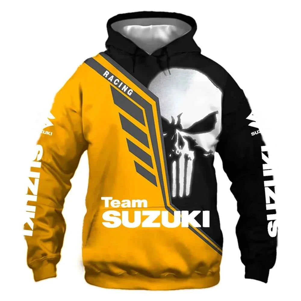 Suzuki men's hoodie, rock climber hoodie, motorcycle heavy motorcycle fashion 3d graphic printed hoodie, men's clothing