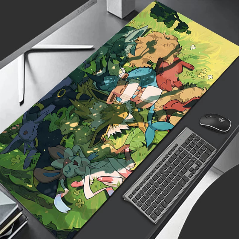 Mouse Pad Gaming Carpet Anime Keyboard Pads Rug Pokemon Eevee  Mousepad Mouse Pads Laptop Extended Desk Mat for LOL Gamer Gift