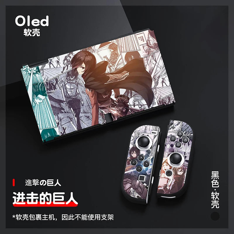 Carcasa Switch For Attack-On-Titaned TPU Housse Switch OLED Case Protector Switch Shell For Switch Accessories Switch Cover