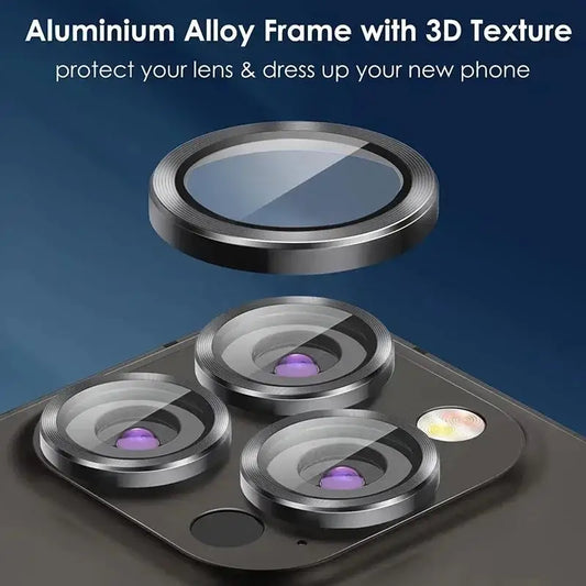 Lens Tempered Glass Protector For IPhone 16 15 14 Plus For 13 Mini For IP 13 14 15 16 Pro Max on Lens Cover Film Black Silvery