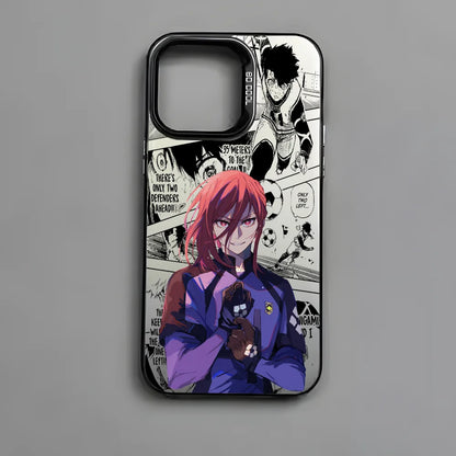 B-BLUE LOCKS H-Hyoma Chigiri Phone Case For IPhone 16 15 14 13 12 11 Pro Max Black Matte Multicolor Laser Metallic Aurora Funda